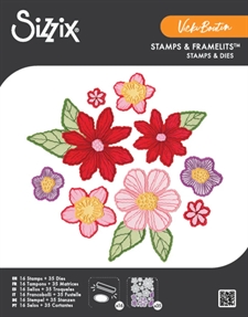 Sizzix Framelits Die & Stamp Set By 49 & Market / Vicki Boutin - Floral Layers #1